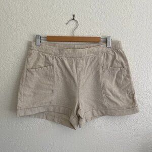 Old Navy Linen Blend Flax Beige High Rise Short Womens Size Medium